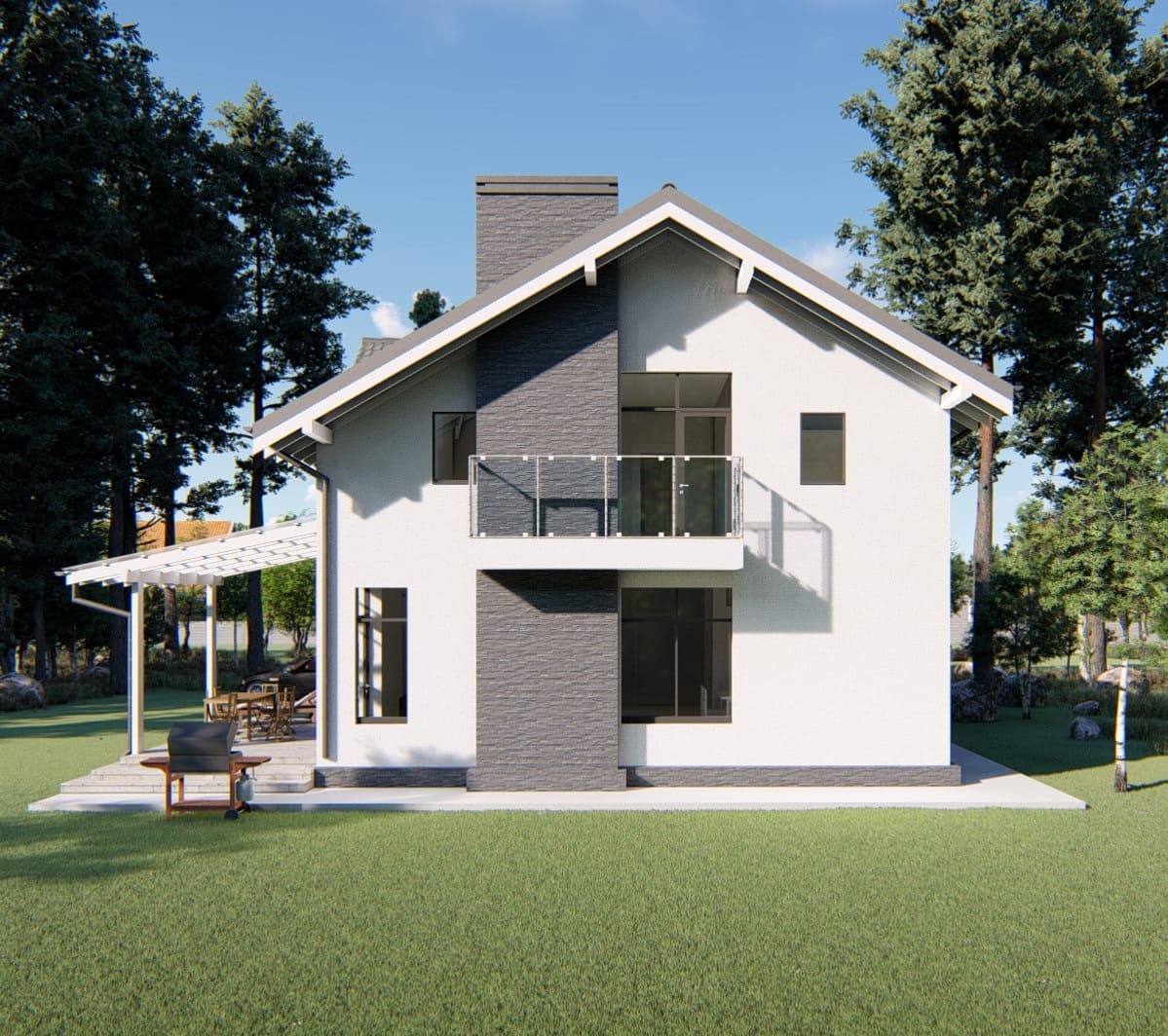 Новый проект дома из газобетона ГБ - 170 для строительства в Выборге, на острове Твердыш вблизи парка Монрепо 